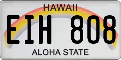 HI license plate EIH808