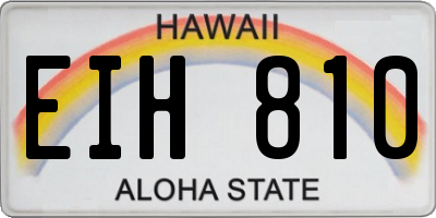 HI license plate EIH810