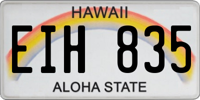 HI license plate EIH835