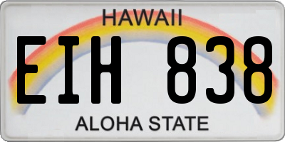 HI license plate EIH838