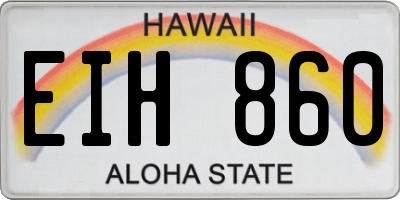 HI license plate EIH860