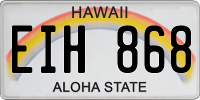 HI license plate EIH868