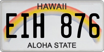 HI license plate EIH876