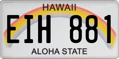 HI license plate EIH881