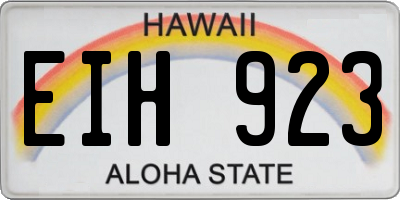 HI license plate EIH923