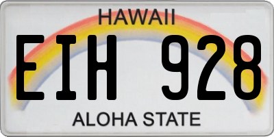 HI license plate EIH928