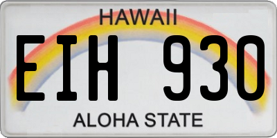 HI license plate EIH930