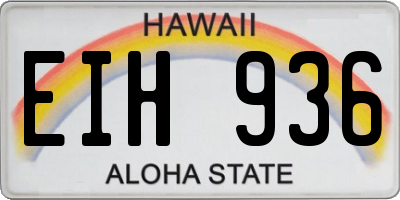 HI license plate EIH936