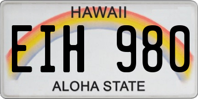 HI license plate EIH980