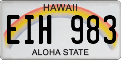 HI license plate EIH983