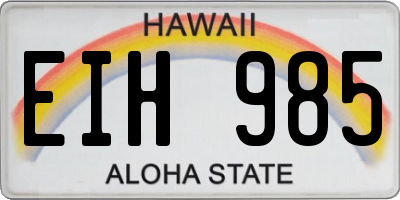 HI license plate EIH985