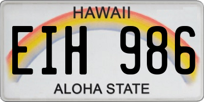 HI license plate EIH986
