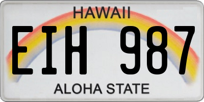 HI license plate EIH987