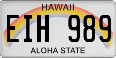 HI license plate EIH989