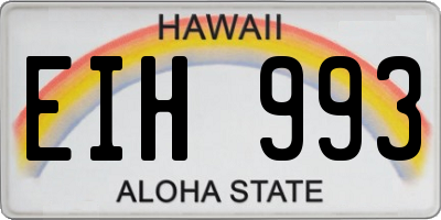 HI license plate EIH993
