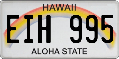 HI license plate EIH995
