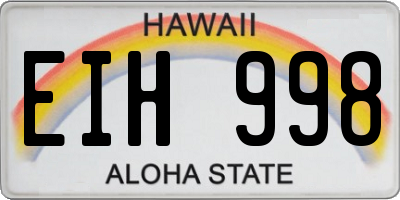 HI license plate EIH998