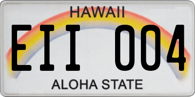 HI license plate EII004