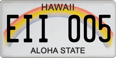 HI license plate EII005