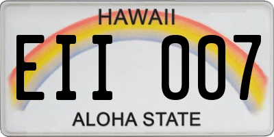 HI license plate EII007