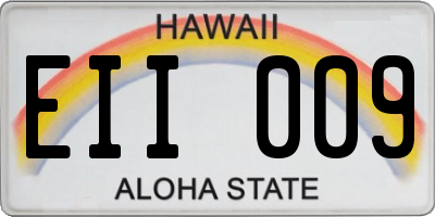 HI license plate EII009