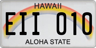 HI license plate EII010
