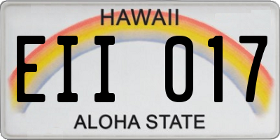 HI license plate EII017
