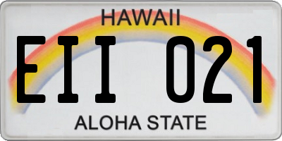 HI license plate EII021