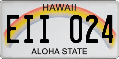 HI license plate EII024