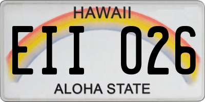 HI license plate EII026