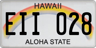 HI license plate EII028