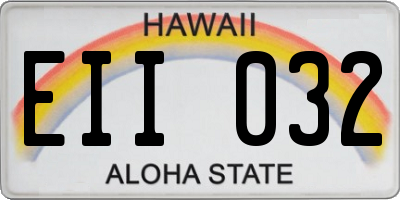 HI license plate EII032