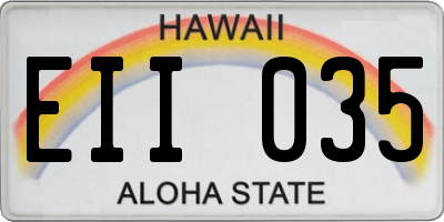 HI license plate EII035