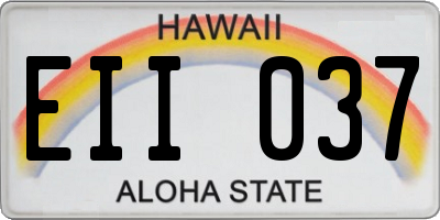 HI license plate EII037