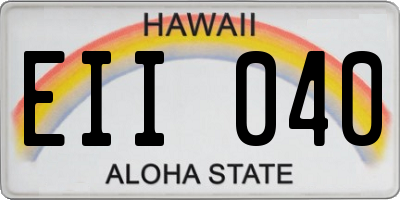 HI license plate EII040
