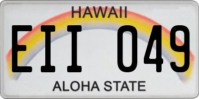 HI license plate EII049