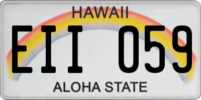 HI license plate EII059