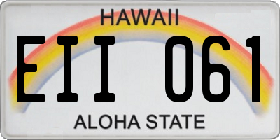 HI license plate EII061