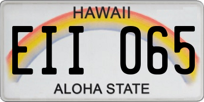 HI license plate EII065