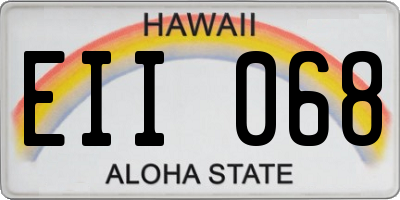 HI license plate EII068