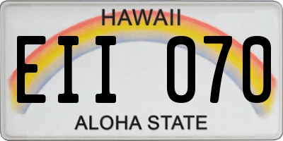 HI license plate EII070