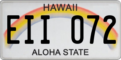 HI license plate EII072