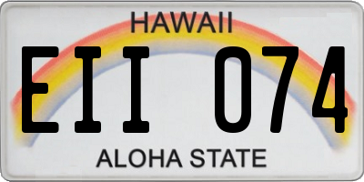 HI license plate EII074
