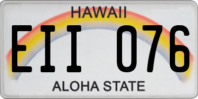 HI license plate EII076