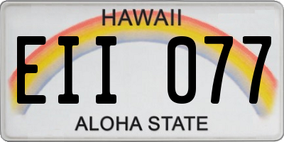 HI license plate EII077
