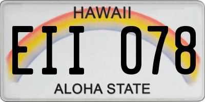 HI license plate EII078