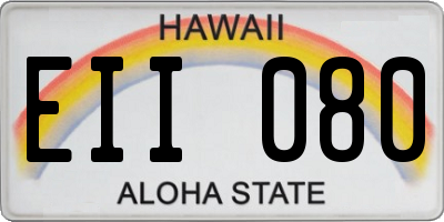 HI license plate EII080