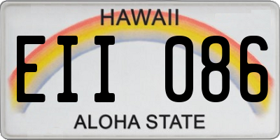 HI license plate EII086