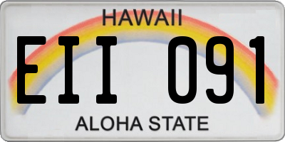 HI license plate EII091