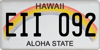 HI license plate EII092
